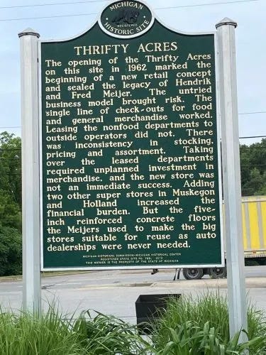 The first Thrifty Acres store on 28th St. and Kalamazoo Ave. in Grand Rapids was recognized by the Michigan Historical Society in 2015. (Matt Jaworowski/WOODTV8)