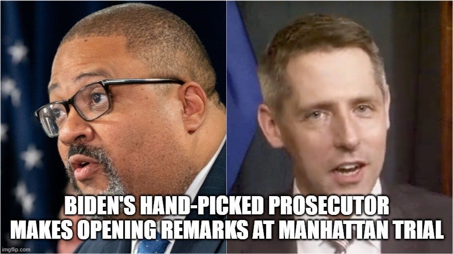 Biden's Hand-Picked Prosecutor Makes Opening Remarks At Manhattan Trial