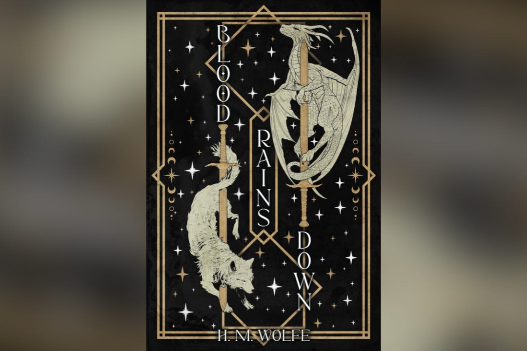 Book cover for Blood Rains Down by H.M Wolfe