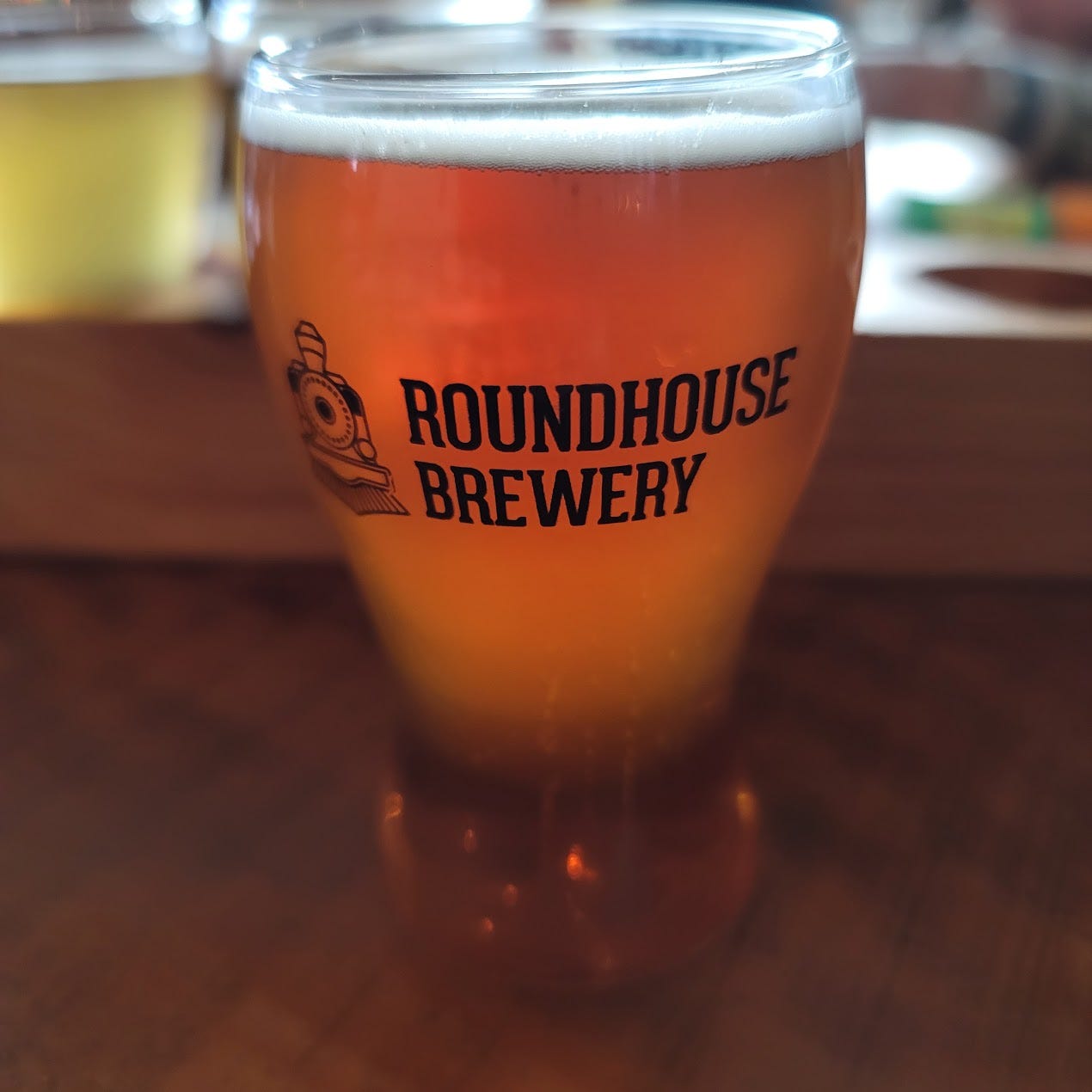 Roundhouse Brewery flight.