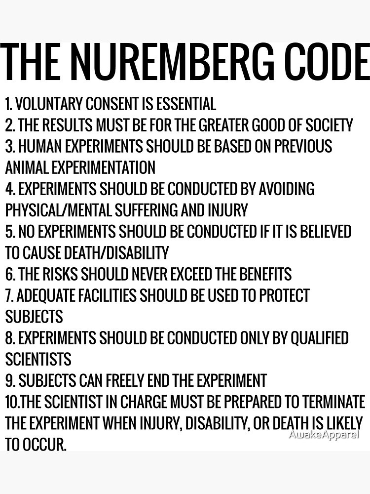 The Nuremberg Code " Magnet for Sale by AwakeApparel | Redbubble