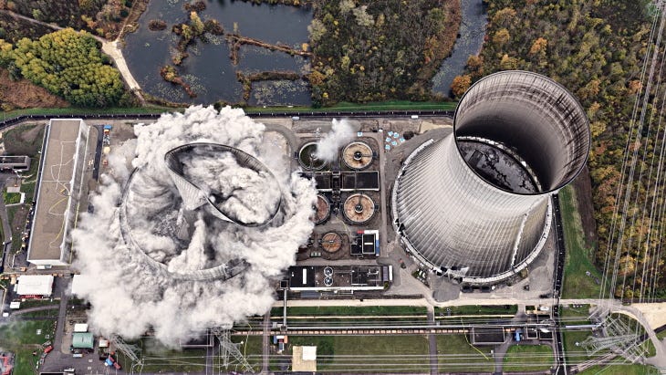 Cooling towers brought down at German plant - World Nuclear News Cooling towers brought down at German plant - World Nuclear News
