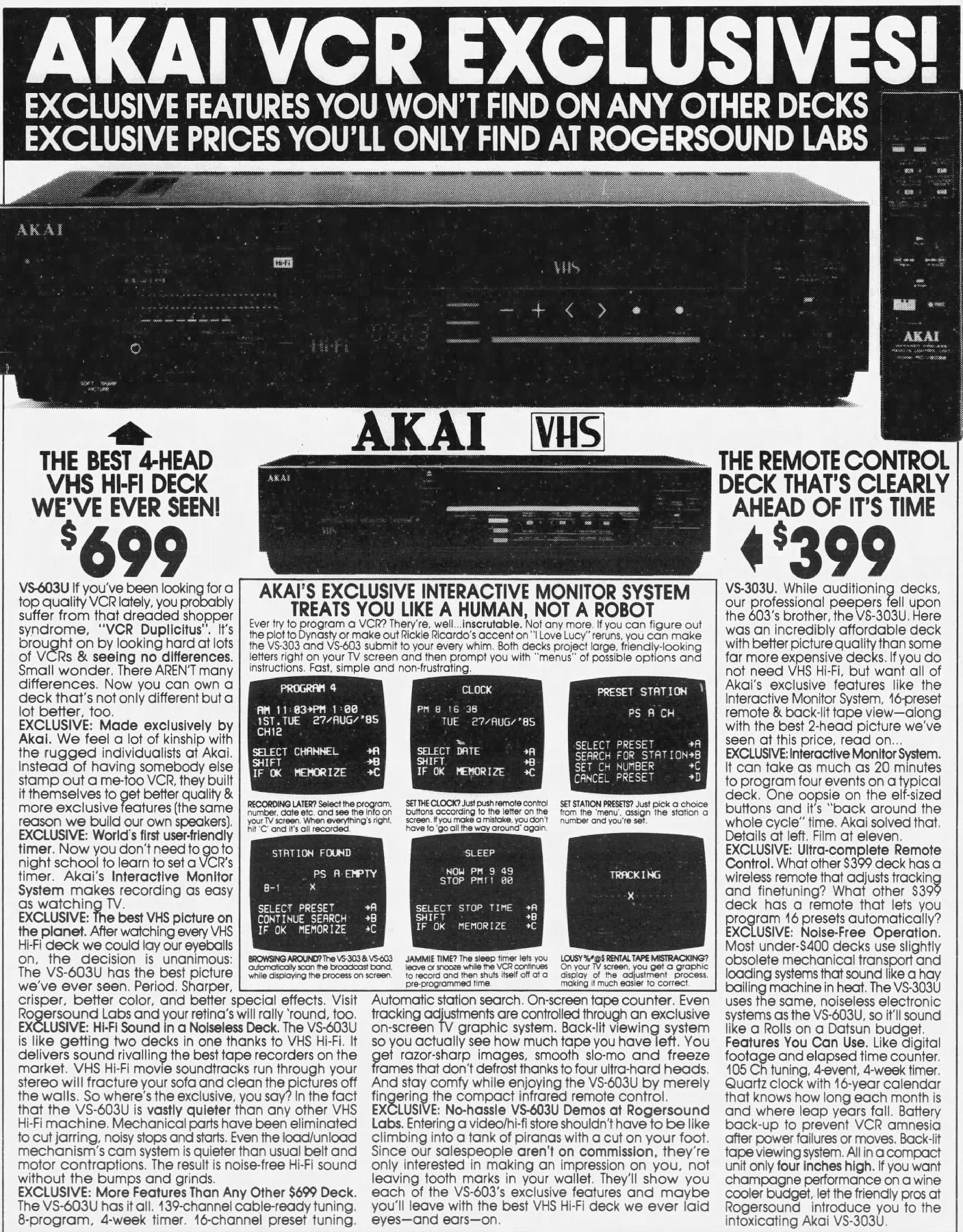 The AKAI VS-303U VCR - The Retroist