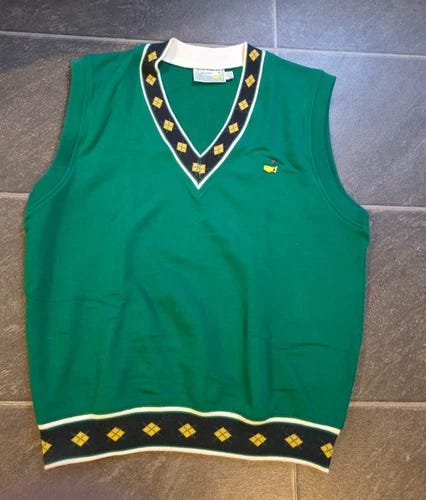 VTG MASTERS AUGUSTA NATIONAL SLAZENGER GOLF MEN'S VEST SZ XL - Picture 1 of 2
