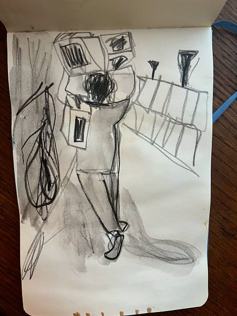 Sketchbook drawings of people by Beth Spencer