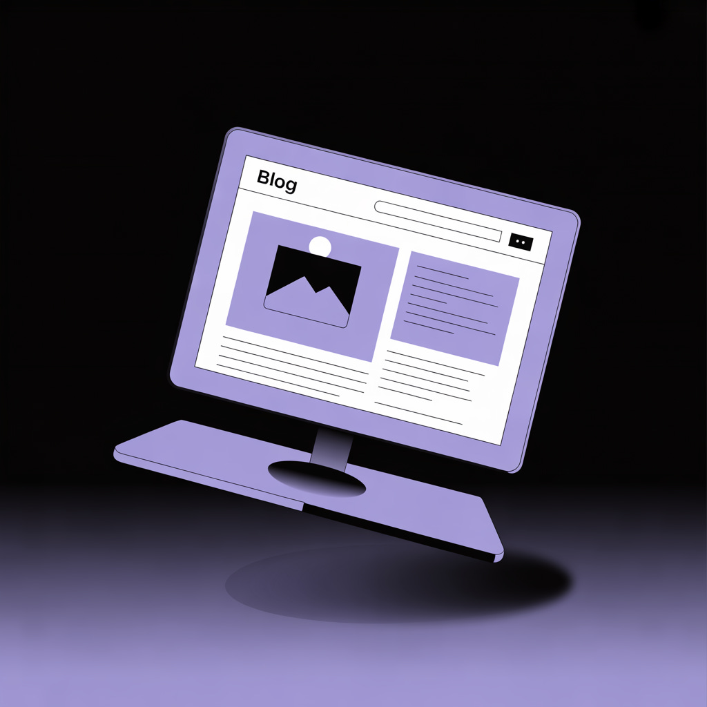 Empty blog website page floating alone in a vast digital space. Empty blog website page floating alone in a vast digital space.