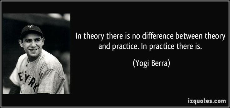 "In theory there is no difference between theory and practice. In ...