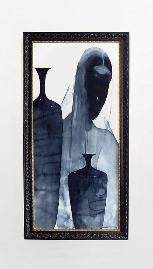 A framed painting of a person with vases

AI-generated content may be incorrect.