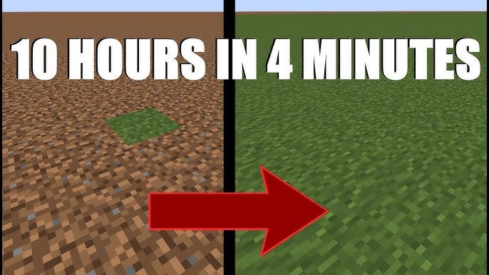 Minecraft grass spread time-laps