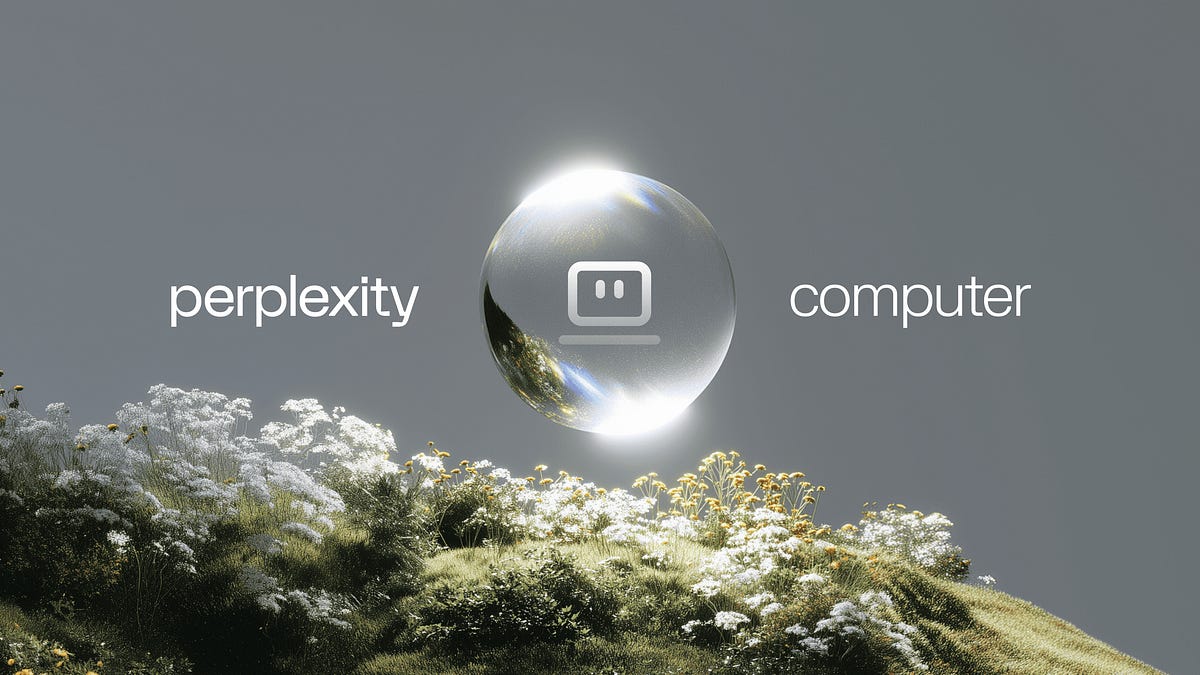 Vibrant digital brain interface of Perplexity Computer showing interconnected Spaces and memory threads