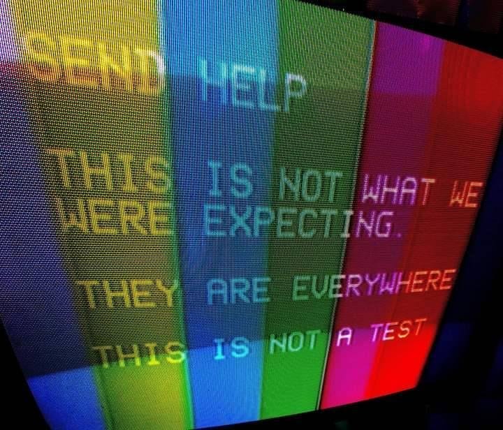 This may contain: a television screen with some words on it