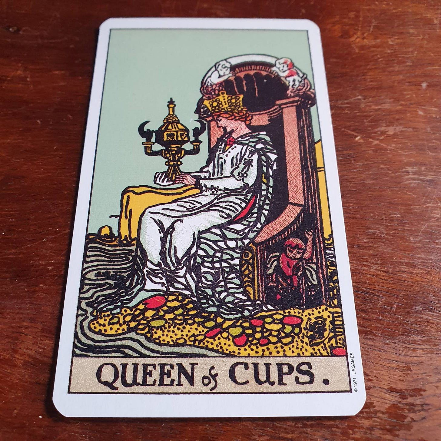 The Queen of Cups from The Rider Waite Smith deck