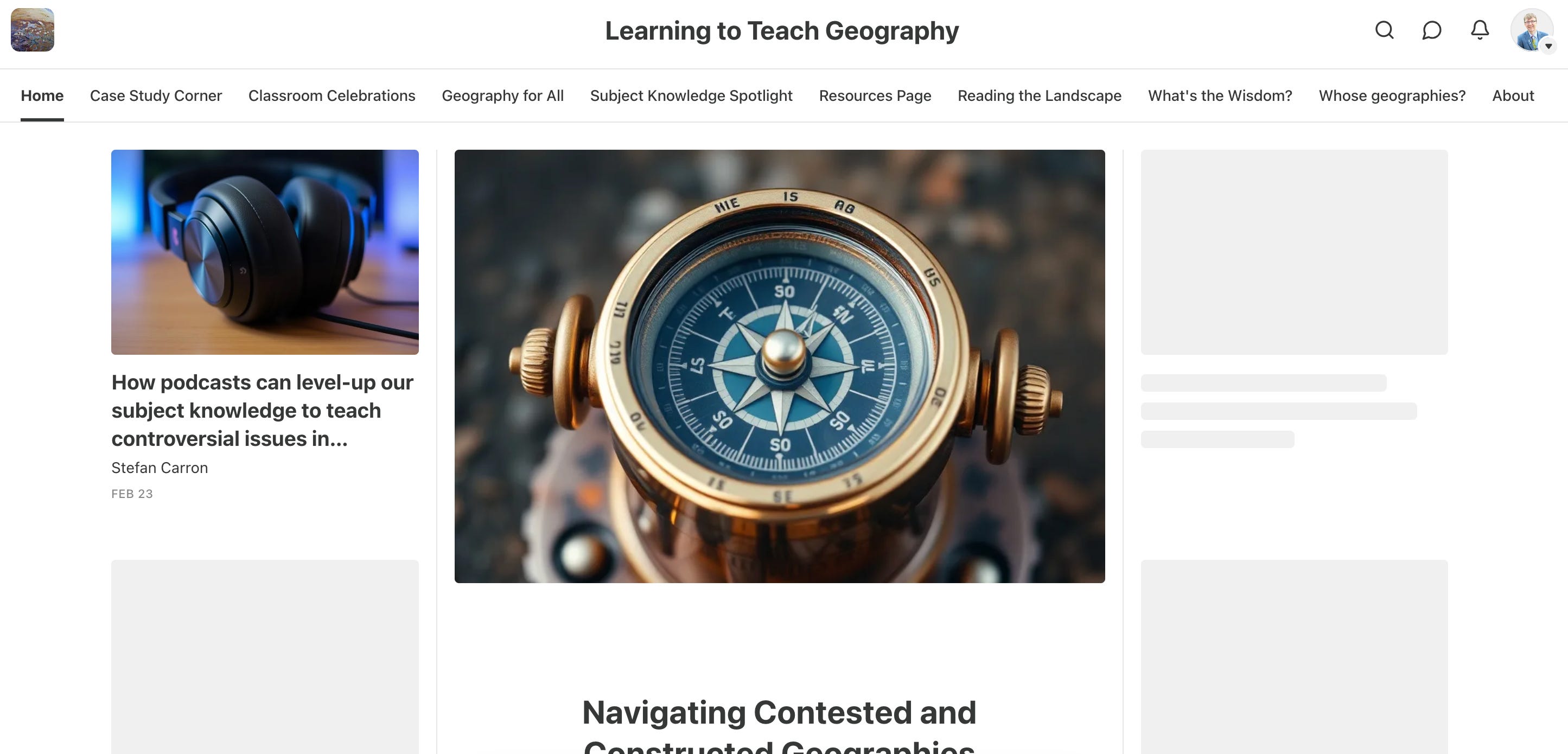 Steven Spring Geography Learning to Teach Geography - a new Substack