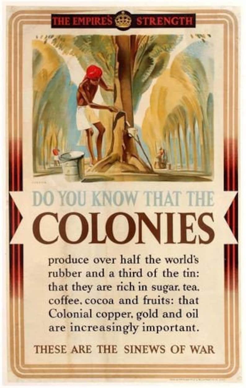 Vintage British Empire Produce From The Colonies Poster Print A3 image 1