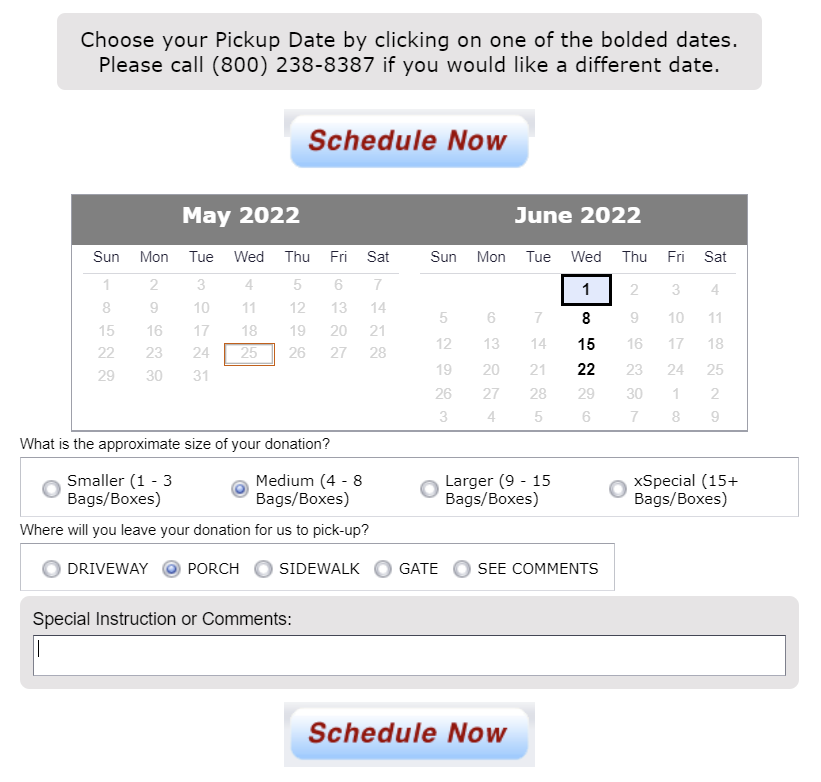 Pick a schedule date Pick a schedule date