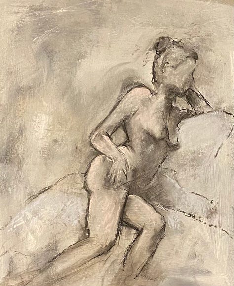 life drawings of a nude female