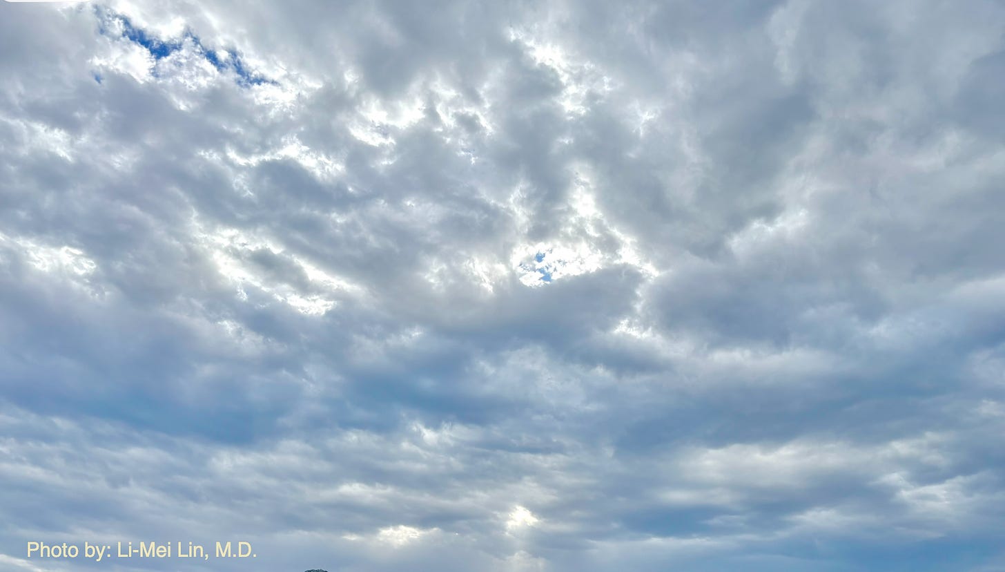 Cloud filled sky by Li-Mei Lin, M.D.