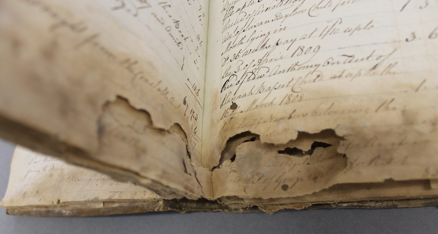 Conservation of an account book of the Overseers of the Poor | Derbyshire  Record Office