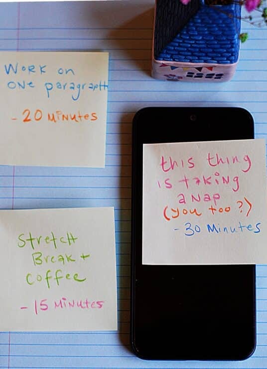 post it notes on phone