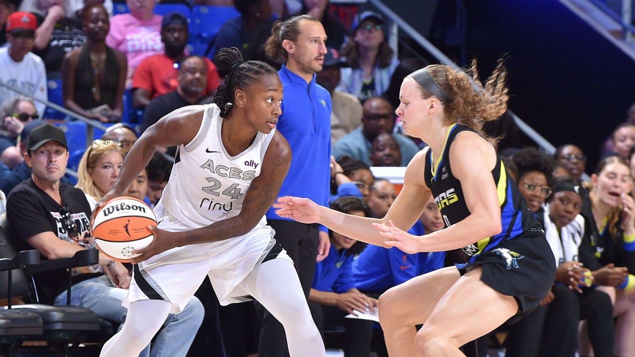 Loyd shines off bench to help Aces roll past Wings | theScore.com