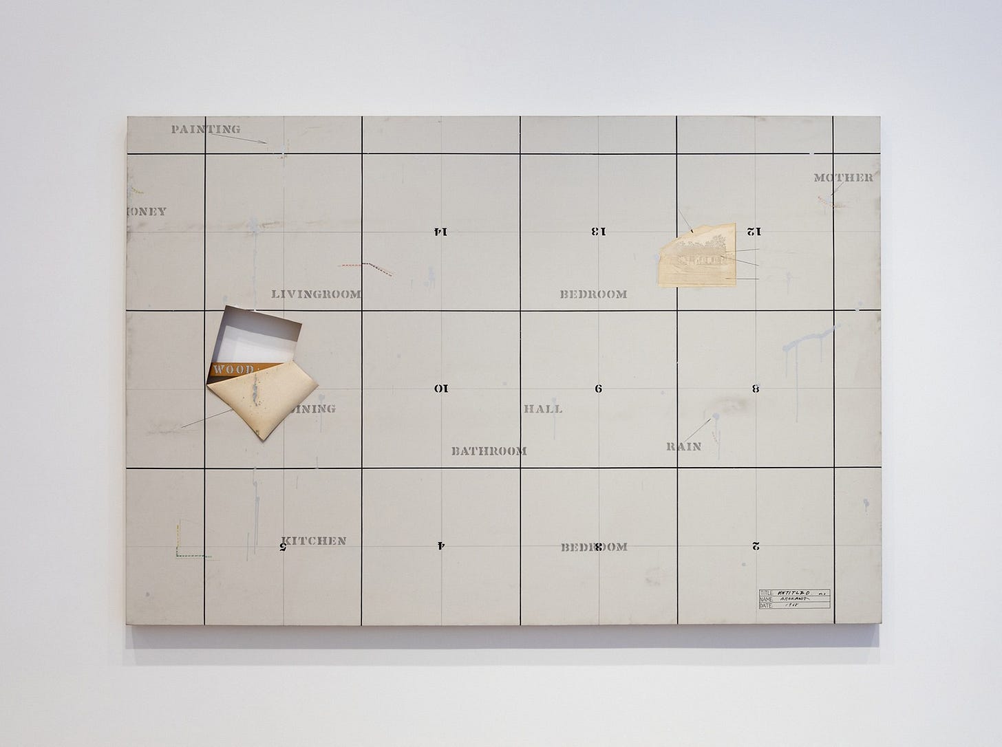 Shusaku Arakawa, Untitled No. 2, (oil on canvas), 1968 [The Art Institute of Chicago, Chicago, IL. © Estate of Madeline Gins]
