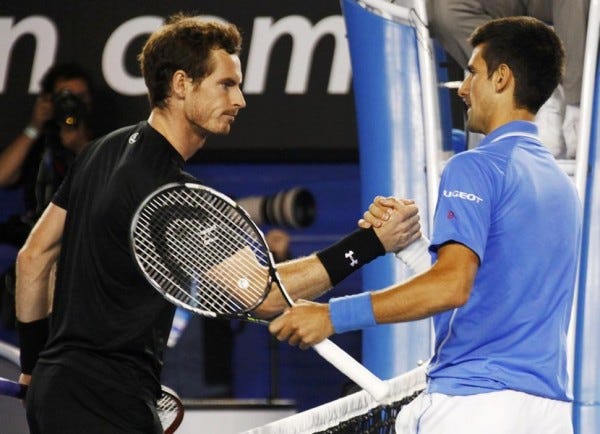 andy murray fondles novak djokovic bulge beatdown for australian open 2015 andy murray fondles novak djokovic bulge beatdown for australian open 2015
