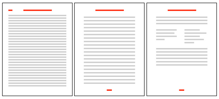 Examples of using RHs, RFs, and folios to balance your page design.