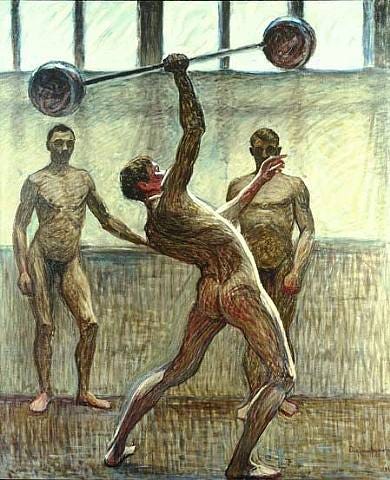 Lifting Weights with One Arm II, 1914 - Eugène Jansson