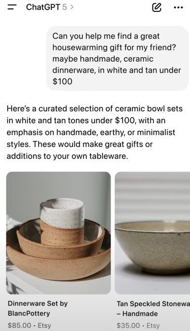 ChatGPT query links to ads