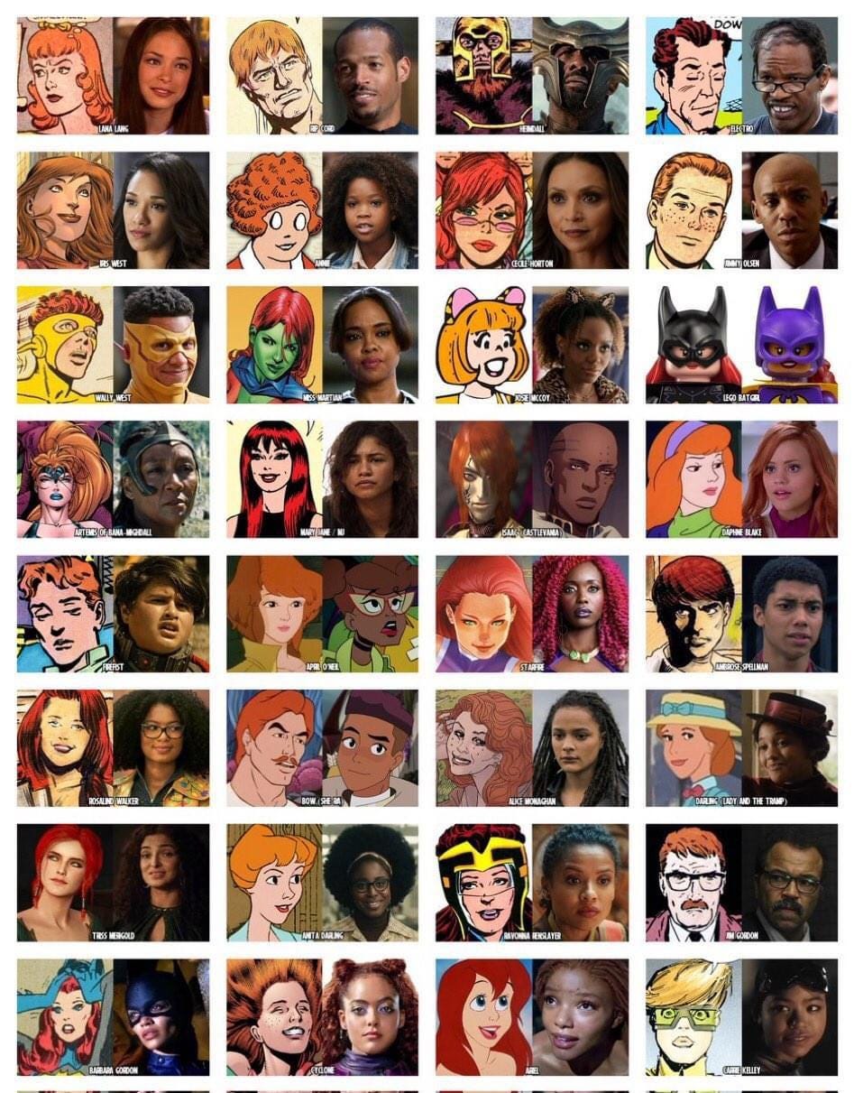r/cartoons - a collage of Danielle Nicolet, Mehcad Brooks, Jeffrey Wright, Gugu Mbatha-Raw, Jamie Foxx, Marlon Wayans, Sharon Leal, Kristin Kreuk, Candice Patton, Julian Dennison, Sarah Jeffery, Sasha Lane, Anna Diop, Quvenzhane Wallis, Jaz Sinclair et al.