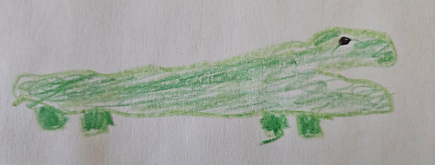 May be an illustration of crocodile