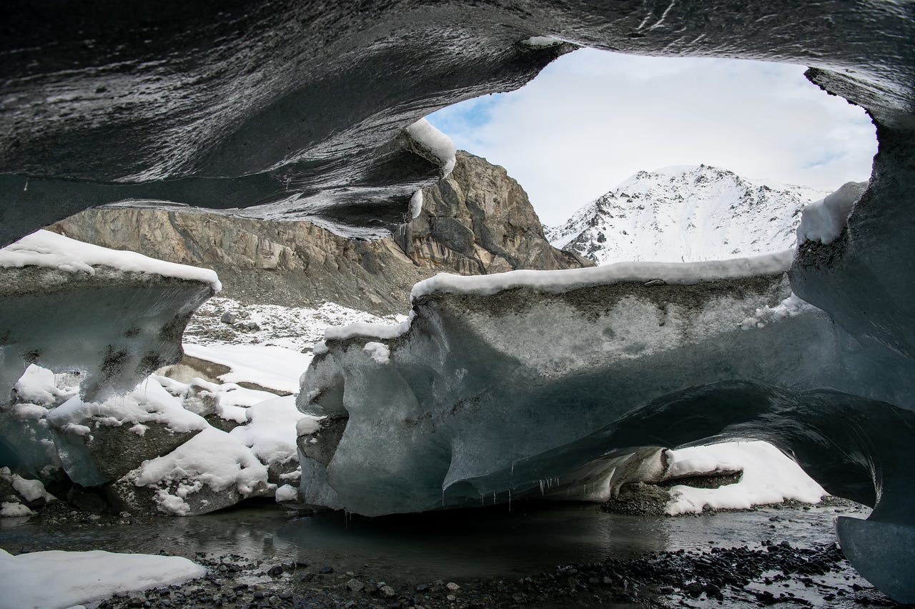 Snow, Glacier Caves, and Bears