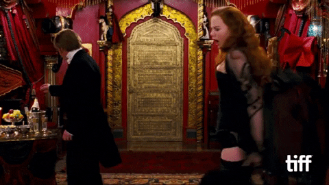 gif of Nicole Kidman in Moulin Rouge moving around wildly