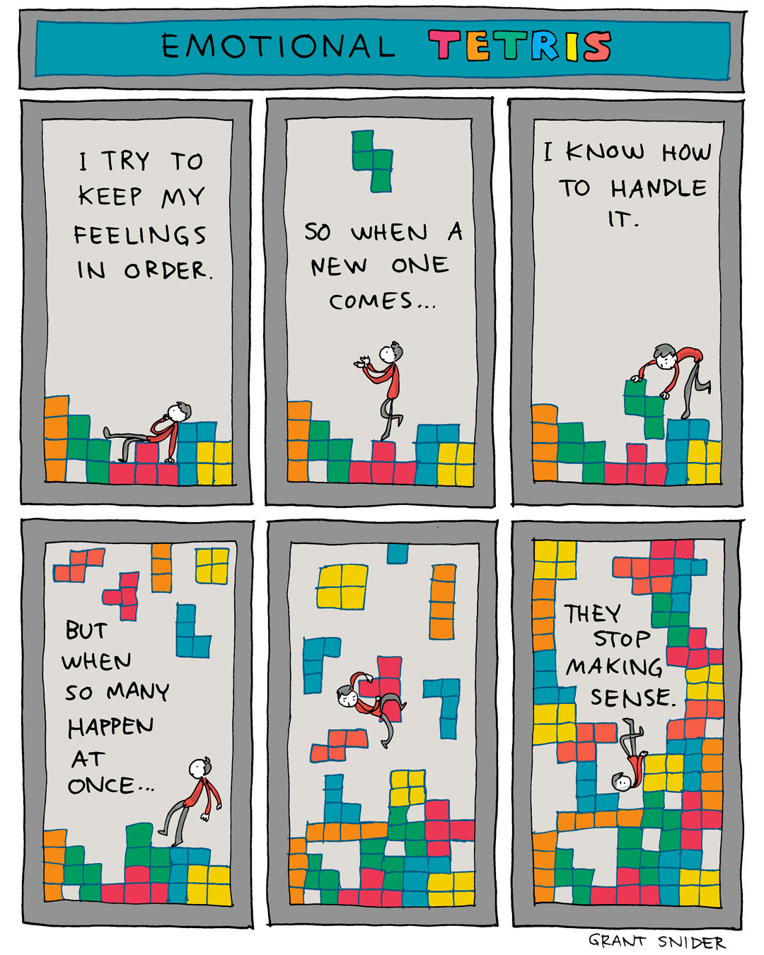 Emotional Tetris
For more comics on inner states, check out my latest book THE ART OF LIVING.