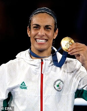 Imane Khelif of Algeria pictured after winning gold at the Olympics