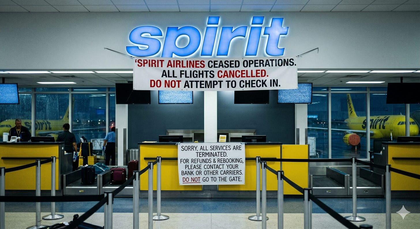 Spirit Airlines Ceases Operations: Emergency Guide for Passengers | UK  Aviation News
