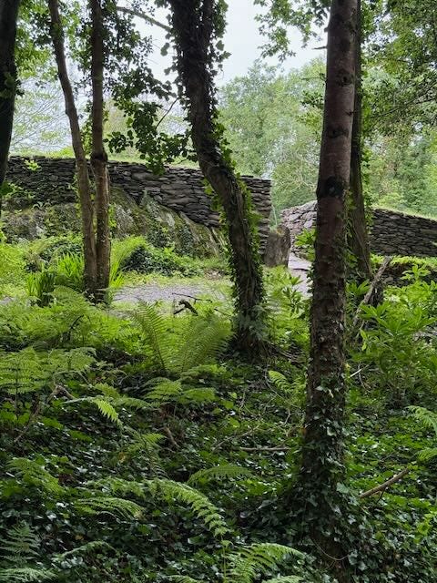 St Gobnit Shrine, Stone fort, tombstone