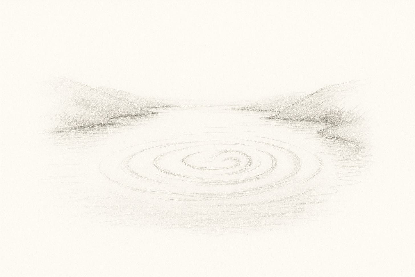 A river with wave-like ear patterns symbolising feedback and listening
