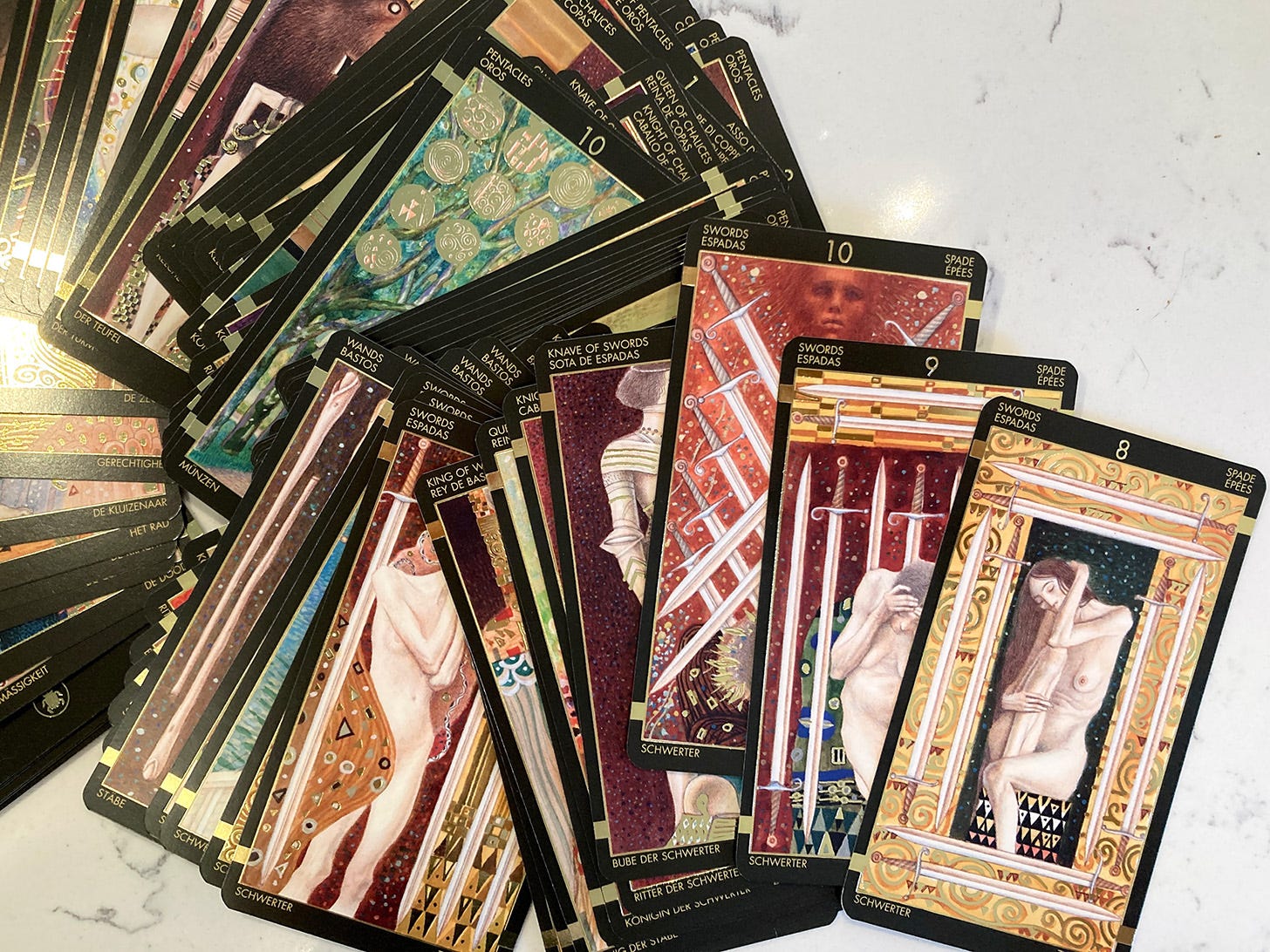 Photo of Klimt tarot deck