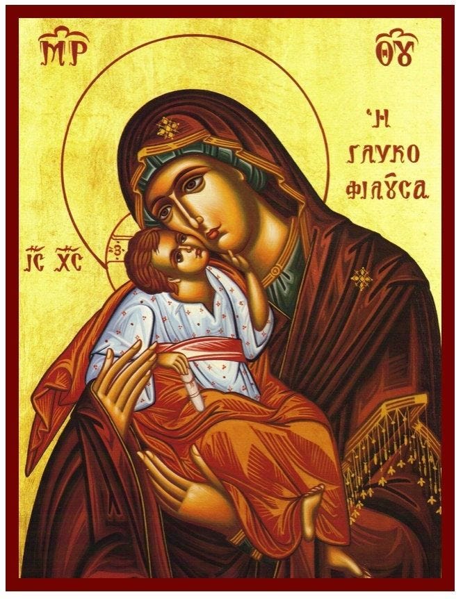 Blessed Virgin Mary With Jesus Christ as a Child Theotokos Greek Orthodox  Catholic Christian Byzantine Wooden Icon - Etsy