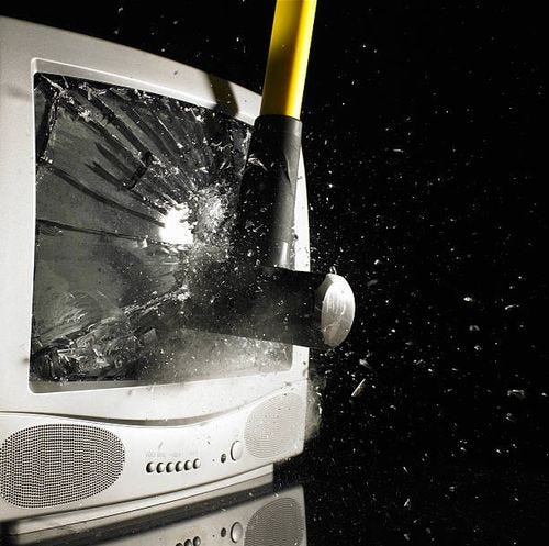 sledgehammer smashing television screen - sledge-hammer-tv stock pictures, royalty-free photos & images sledgehammer smashing television screen - sledge-hammer-tv stock pictures, royalty-free photos & images