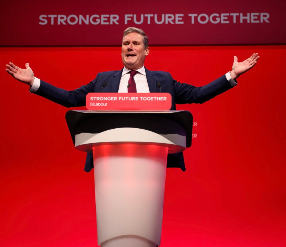 Keir Starmer at a Labour Party convention