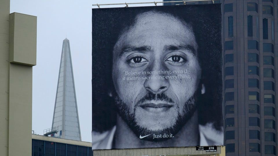 The former San Francisco 49ers quarterback Colin Kaepernick