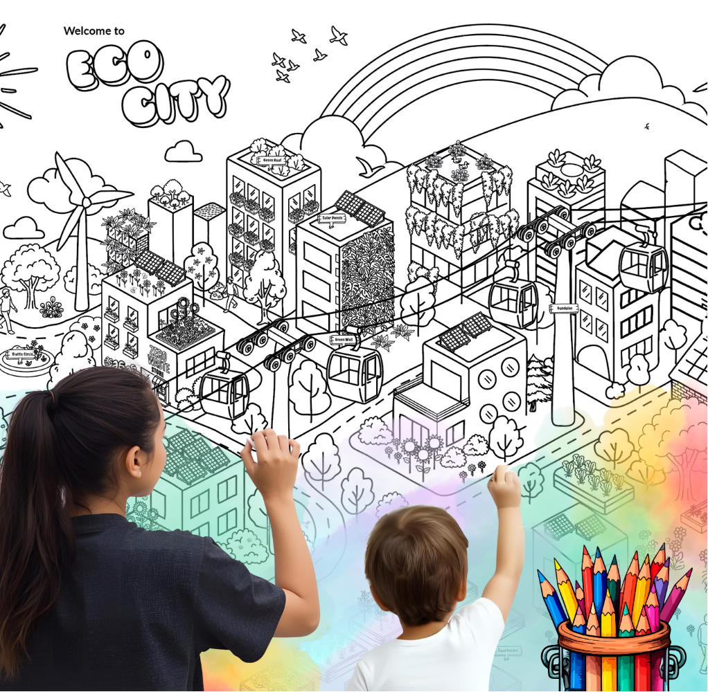 Eco City Coloring Mural • Epic Coloring Activity for Events Eco City Coloring Mural • Epic Coloring Activity for Events