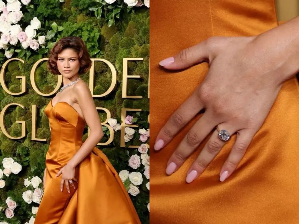 Are Zendaya and Tom Holland engaged? Actress flaunts huge ring at Golden  Globes 2025, photos go viral