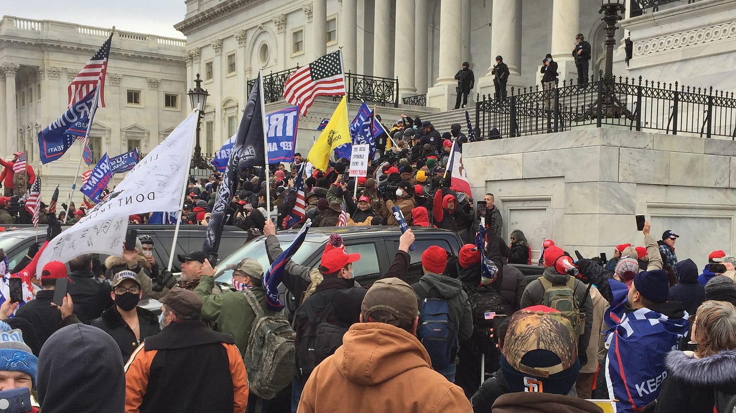 Trump supporters storming D.C. Capitol on January 6, 2021 Trump supporters storming D.C. Capitol on January 6, 2021
