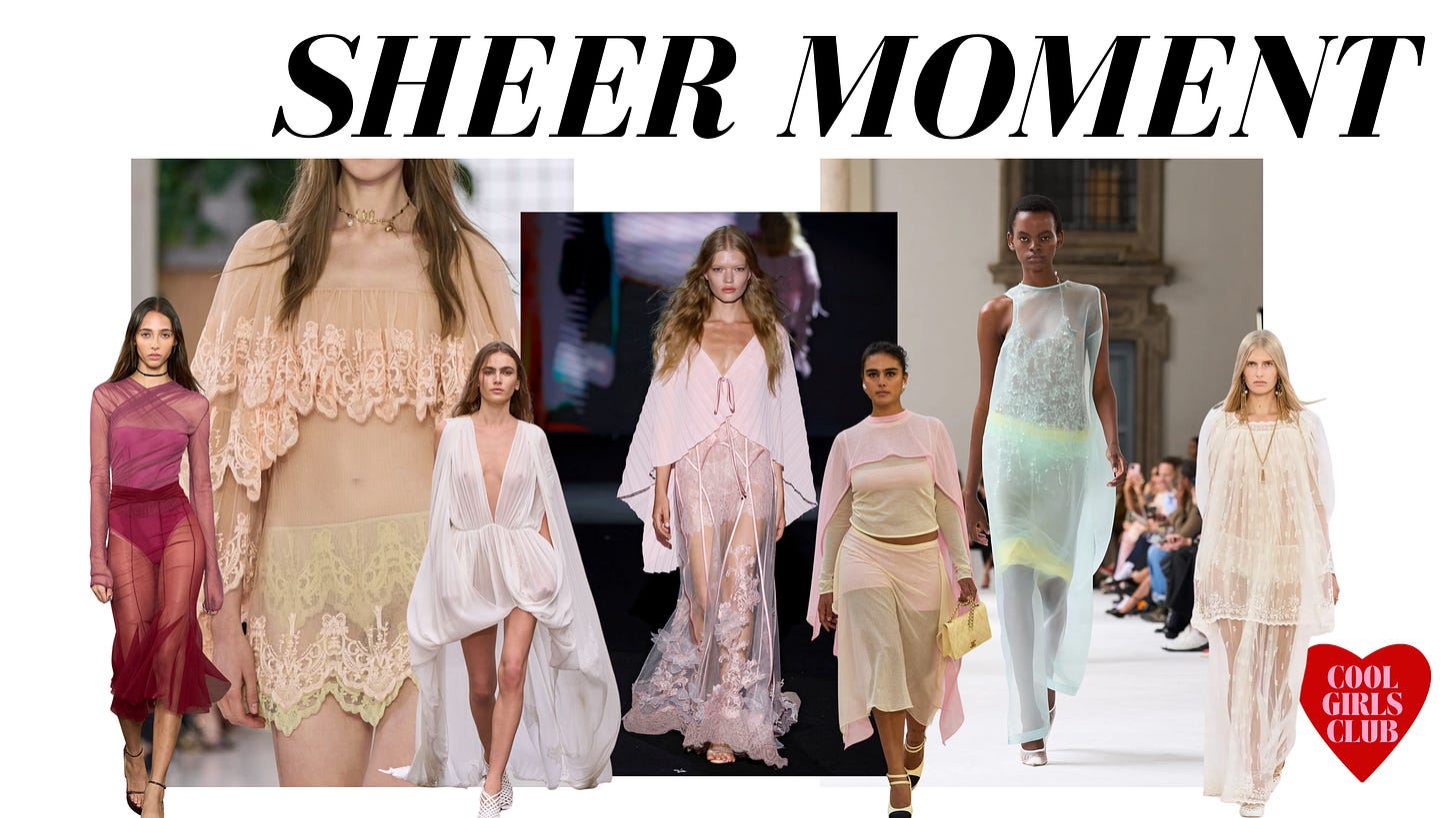 1- Pastels & Sheer – The Ethereal Moment If you caught my last post, you already know—I’m deep in my ethereal, romantic, and effortlessly cool era. And this spring? Sheer fabrics are having a moment. It’s all about beauty in movement—fluid layers, soft draping, and just the right amount of reveal to keep things chic, not over-the-top. From chiffon and tulle to organza and lace, designers are leaning into delicate transparency, proving that sheer can be both sophisticated and wearable. Pastels are the perfect match for this dreamy aesthetic—blush pinks, butter yellows, minty greens, baby blues. The vibe? Fresh, feminine, and slightly whimsical. Whether it’s a sheer maxi dress layered over structured pieces, a gauzy blouse paired with tailored trousers, or a delicate slip dress balanced with edgy accessories, the key is in the contrast—soft meets strong, ethereal meets grounded. Spring is serving major goddess energy, and I’m absolutely here for it. 1- Pastels & Sheer – The Ethereal Moment If you caught my last post, you already know—I’m deep in my ethereal, romantic, and effortlessly cool era. And this spring? Sheer fabrics are having a moment. It’s all about beauty in movement—fluid layers, soft draping, and just the right amount of reveal to keep things chic, not over-the-top. From chiffon and tulle to organza and lace, designers are leaning into delicate transparency, proving that sheer can be both sophisticated and wearable. Pastels are the perfect match for this dreamy aesthetic—blush pinks, butter yellows, minty greens, baby blues. The vibe? Fresh, feminine, and slightly whimsical. Whether it’s a sheer maxi dress layered over structured pieces, a gauzy blouse paired with tailored trousers, or a delicate slip dress balanced with edgy accessories, the key is in the contrast—soft meets strong, ethereal meets grounded. Spring is serving major goddess energy, and I’m absolutely here for it.