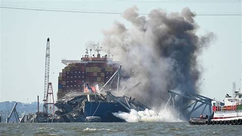 Francis Scott Key Bridge collapse: Crews conduct controlled demolition ...