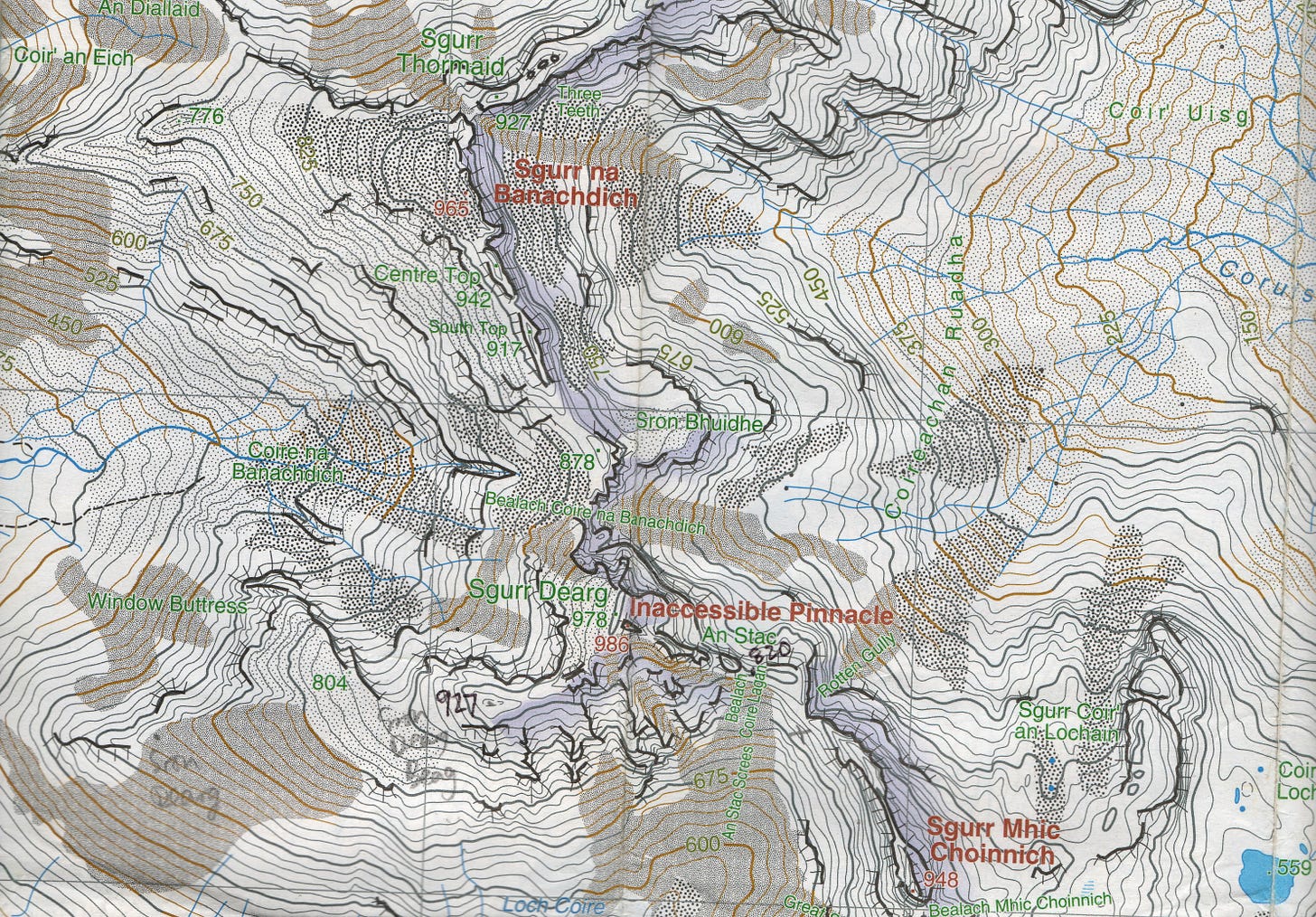 detailed Harvey map of the Cuillin ridge