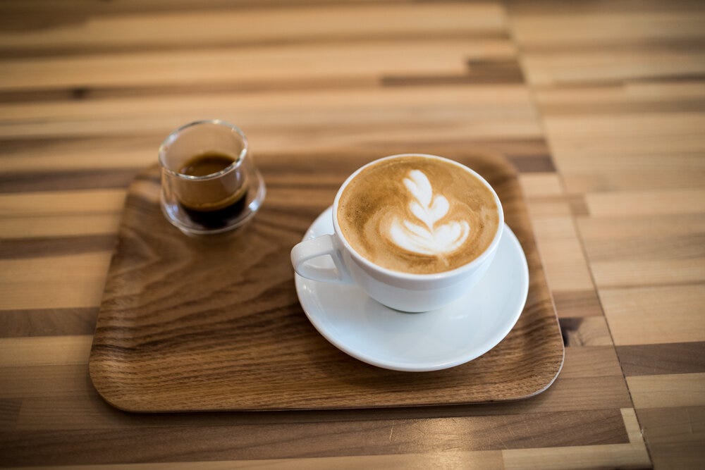 Espresso and cappuccino at Belux Coffee Roasters.